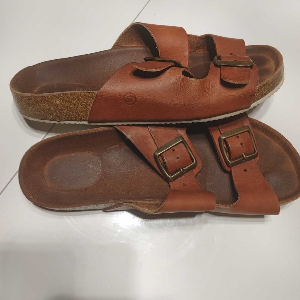 SixtySeven 67 Nenah Slides Sandals Leather Size 38